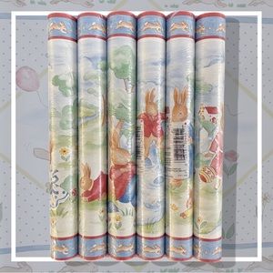 Vintage 1996 Royal Doulton Bunnykins Wallpaper Border Nursery Decor Pre Pasted